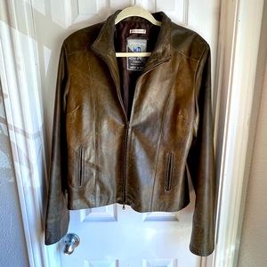 Distressed Italian Leather Jacket